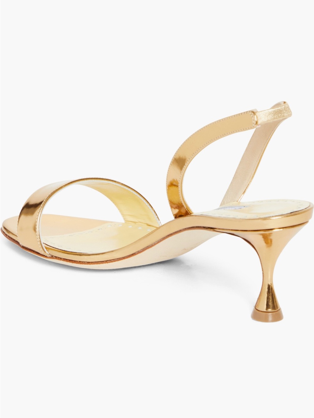 Manolo Blahnik Cupisanpla Gold Metallic Slingback Sandals 8US 38EU New $995 - Picture 2 of 12